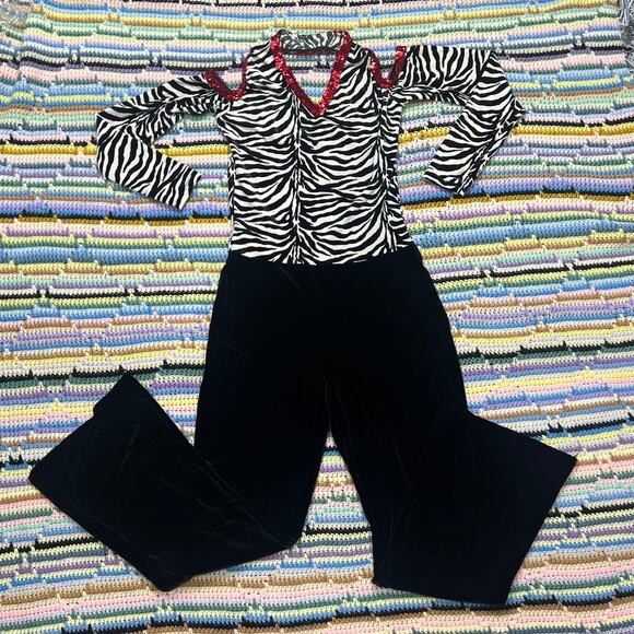 80s Zebra sequin jumpsuit - Picture 4 of 9